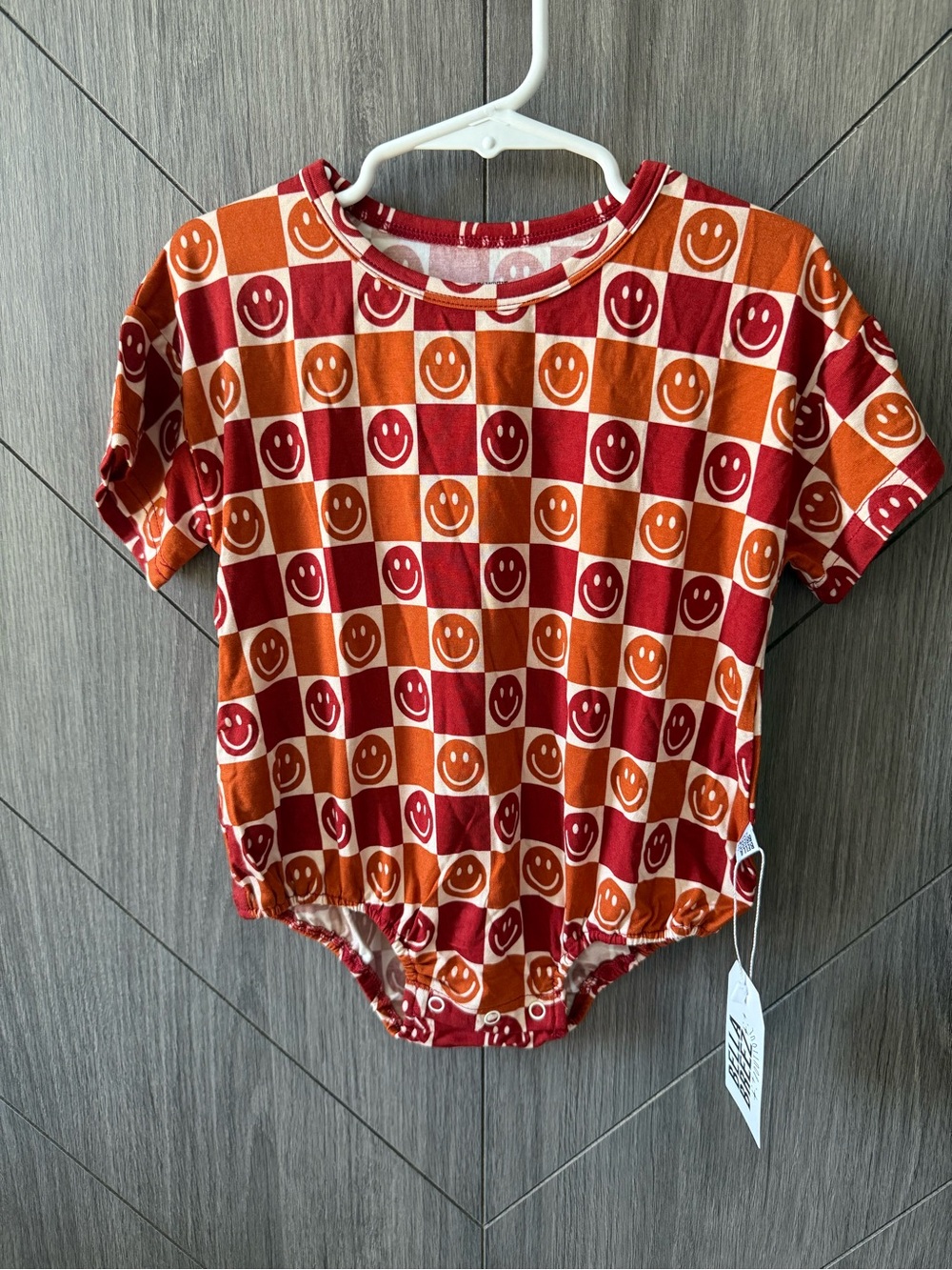 Bella Breez Boutique Smiley Checkered Bamboo Bubble Bodysuit